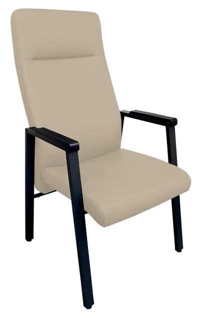 SENIOR STANDARD, seniorské konferenční křeslo, kostra černá, MEDI silikon leather béžová